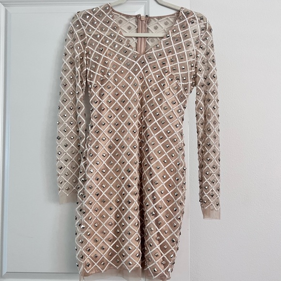 Bebe Mesh Embroided Dress - Picture 1 of 4